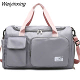 Weiyinxing Foldable Travel Tote Bag Ports Gym HandBag Large Capacity Women Portable Bag Multifunction Fitness Yoga Duffle Bags