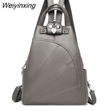 Weiyinxing New Women Waterproof Anti-theft Leather Backpacks Bags For Girls Female Shoulder Bag Multifunction Travel Backpack Mochilas