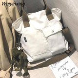 Weiyinxing Women's Tote Shoulder Bag Solid Color Canvas Crossbody Bags for Women Handbags Shopping Bag Ladies Messenger Bag Bolso