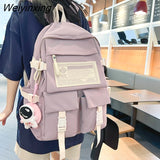 Weiyinxing Multipocket Nylon Women Backpack Female Big Waterproof Back Bag Portable School Backpack For Girl Student Schoolbag Cool