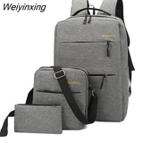 Weiyinxing Lightweight Canvas Travel Backpack Rucksack School Bag laptop backpack External USB Charging Daypack for Working Hiking