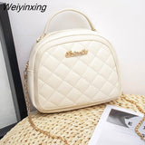 Weiyinxing Women Small Messenger Bag Women Lingge Embroidery Female Shoulder Bag Chain Ladies Phone Purse Casual Crossbody Bags