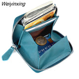 Weiyinxing Cowhide Women Wallets Female Genuine Leather Purses RFID Card Holders Small Portable Coin Purse Large Capacity Money Bag 911