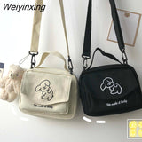 Weiyinxing Women's Messenger Bags Ladies Canvas Printed Cute Envelope Bag Lady Sweet Cartoon Student Shoulder Bag