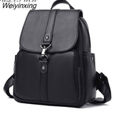 Weiyinxing New Women High Quality Leather Backpacks Female Shoulder Bag Sac A Dos Ladies Travel Bagpack Mochilas School Bags for Girls