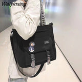 Weiyinxing Canvas Handbags Shoulder Bag Male Women Messenger Crossbody Bags Student Large Capacity School Bags Versatile Tote Bag