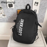 Weiyinxing Fashion Letter Printing Waterproof Nylon Women Backpack Female Large Capacity Cool Travel Bag Teenage Girls Preppy Schoolbag