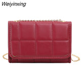 Weiyinxing Style Small Shoulder Bags For Women Solid Color Leather Mini Chain Crossbody Bag Female Phone Purse Casual Messenger Bags