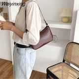 Weiyinxing Crocodile Pattern Bags PU Leather Shoulder Bags for Women 2023 Elegant Design Luxury Hand Bag Female Travel