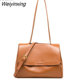 Weiyinxing FASHION Korean Style Minimalist PU Leather Crossbody Bags for Women Soft Shoulder Bags for Women Large Capacity Handbag