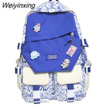 Weiyinxing Travel Kawaii Cartoon Print School Bag Trendy Female College Backpack Fashion Ladies Student Backpack Women Laptop Book Bag