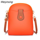 Weiyinxing Leather Women's Shoulder Crossbody Bags Phone Bag 3 Layer Solid Color Ladies Handbag Real Cowhide Small Women Coin Purse