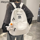 Weiyinxing Style Embroidered Student Female Canvas Backpack Women Vintage School Bag Teenage Girl Cute Fashion Ladies Book Backpack