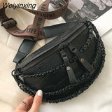 Weiyinxing Chain Waist Bag Phone Pack And Purse For Women Waist Belt Bags Stone pattern Female Fanny pack Fashion Brand Waist pack