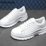 Weiyinxing White Platform Sneakers Women Light Shoes Plus Size 35-45 Casual Chunky Black Sneakers Woman Autumn Vulcanized Shoes