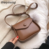 Weiyinxing PU Leather Flap Crossbody Bags for Women 2023 Winter Handbag Solid Color Shoulder Bag Ladies Handbags and Purses