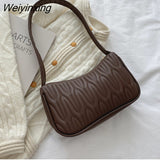 Weiyinxing Women Handbag PU Leather Shoulder Bags Female Casual Solid Color Messenger Bag for Women Luxury New Underarm Bag