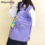 Weiyinxing Color Teenage Girls Student Schoolbag Simple Fashion Boy Book Bag Women College Backpack Large Capacity Female Backpacks