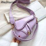 Weiyinxing Women's Saddle Bag 2023 Trend Clutches Female Shoulder Crossbody Bags Leather Ladies Hand Bags Fashion Luxury Designer Handbag