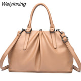 Weiyinxing Women Large Capacity Shoulder Crossbody Bags High Quality Soft Leather Ladies Handbags Luxury Designer Female Messenger Tote Sac