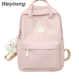 Weiyinxing Student Female Fashion Backpack Waterproof Cute Women School Bag Lady Laptop White Book Kawaii Girl College Backpack Travel