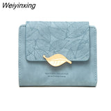 Weiyinxing PU Leather Retro Long Wallets for Women 2023 Simple Frosted Leaf Zipper Buckle Card Holder Large Capacity Women's Clutch