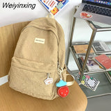 Weiyinxing Capacity Student Backpack Korean Japanese Solid Color Girl Three Piece Set Schoolbag Casual Simplicity Style Book Pack New