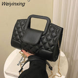 Weiyinxing Women's Vintage Chain Strap Crossbody Bags For Women Brand Totes Designer Trend Handbags And Purses Fashion Plaid Shoulder Bag