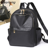 Weiyinxing Quality Leisure Shoulder Bag Sac A Dos Vintage Backpack Female Pu Leather Bag Women's Backpack Fashion School Bag for Girls