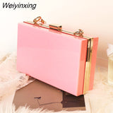 Weiyinxing Acrylic Transparent Women Clutch Bag Chain Luxury Brand Women Messenger Bag Evening Bag Handbag Chain Shoulder Bag