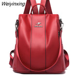 Weiyinxing Fashion Backpack Women Genuine Leather Backpacks Female School Bags For Teenage Girls Shoulder Bag Travel BackPack Mochila