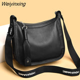 Weiyinxing Women 100% Cowhide Fabric Women Handbags Female Shoulder Bag Designer Luxury Lady Tote Large Capacity Zipper shoulder bag