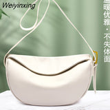 Weiyinxing Leather Shoulder Bag Women's bag Fashion Luxury Brand Women Handbag Designers Half Moon Cowhide Female Messenger Bag