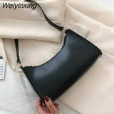 Weiyinxing Simple Female Daily Bag Casual PU Leather Sling Handbag Purse Women Elegant Chain Shoulder Crossbody Bag Shopping Bag