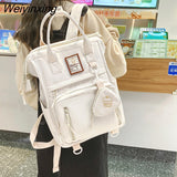 Weiyinxing Zipper Multifunction Women Backpack School Bags Teenage Girls Student Shoulder Bag Laptop Backpack Cute Mochila