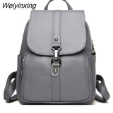 Weiyinxing New Women High Quality Leather Backpacks Female Shoulder Bag Sac A Dos Ladies Travel Bagpack Mochilas School Bags for Girls