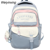 Weiyinxing Women Cute Purple Waterproof School Bag Lady Nylon College Backpack Female Travel Bag Girl Book Harajuku Laptop Backpack Fashion