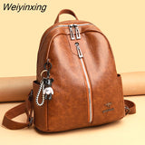 Weiyinxing Women Multifunctional Backpack Female Leather Shoulder Bags School Bag For Teenage Girls Travel Back pack Sac A Dos Femme