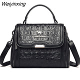 Weiyinxing Quality Crocodile Pattern Leather Women Handbags Luxury Brand Female Shoulder Bag Fashion Messenger Bag New Ladies Tote Sac