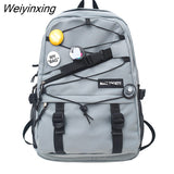 Weiyinxing Lady Male Mesh Badge School Backpack Female Nylon College Backpack Boy Girl Travel Bag Fashion Men Women Book Laptop Bags