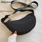 Weiyinxing New Nylon Women's Shoulder Bag Female Solid Color Dumpling Bag Lightweight Small Satchel Underarm Bag Simple Messenger Bags
