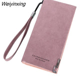 Weiyinxing Leather Fashion Women's Wallet Solid Color Zipper Long Wallet Simple Personality Women's Handbags Coin Purse Mobile Phone Bag
