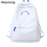 Weiyinxing Fashion Letter Printing Women Backpack Female Solid Color Nylon Travel Bag Kawaii Girl Simple Schoolbag Student School Bag