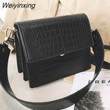 Weiyinxing Pattern PU Leather Crossbody Bags For Women 2023 Wide Shoulder Straps Brand Designer Shoulder Messenger Bag Handbags Totes