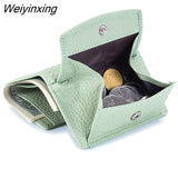 Weiyinxing Women Genuine Leather Purses Female Small Cowhide Wallets Lady Coin Bag Card Holder Large Capacity Money Bag Portable Clutch