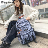 Weiyinxing Graffiti Large-capacity Backpack Women Man Waterproof School Bags for Teenagers Geometric Travel Backpack Ladies Bookbags