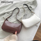 Weiyinxing Crocodile Pattern Bags PU Leather Shoulder Bags for Women 2023 Elegant Design Luxury Hand Bag Female Travel