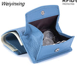 Weiyinxing Women Genuine Leather Purses Female Small Cowhide Wallets Lady Coin Bag Card Holder Large Capacity Money Bag Portable Clutch