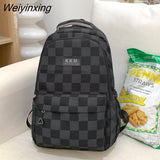 Weiyinxing Girl Plaid Student Backpack Korean Large Capacity Cute Women’S Schoolbag High Quality Waterproof Travel Bag Cool New