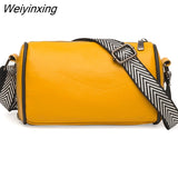 Weiyinxing Braided Wide Shoulder Straps Small Women's Messenger Bag Purse Genuine Leather Fashion Women Bag High Quality Shoulder Bags